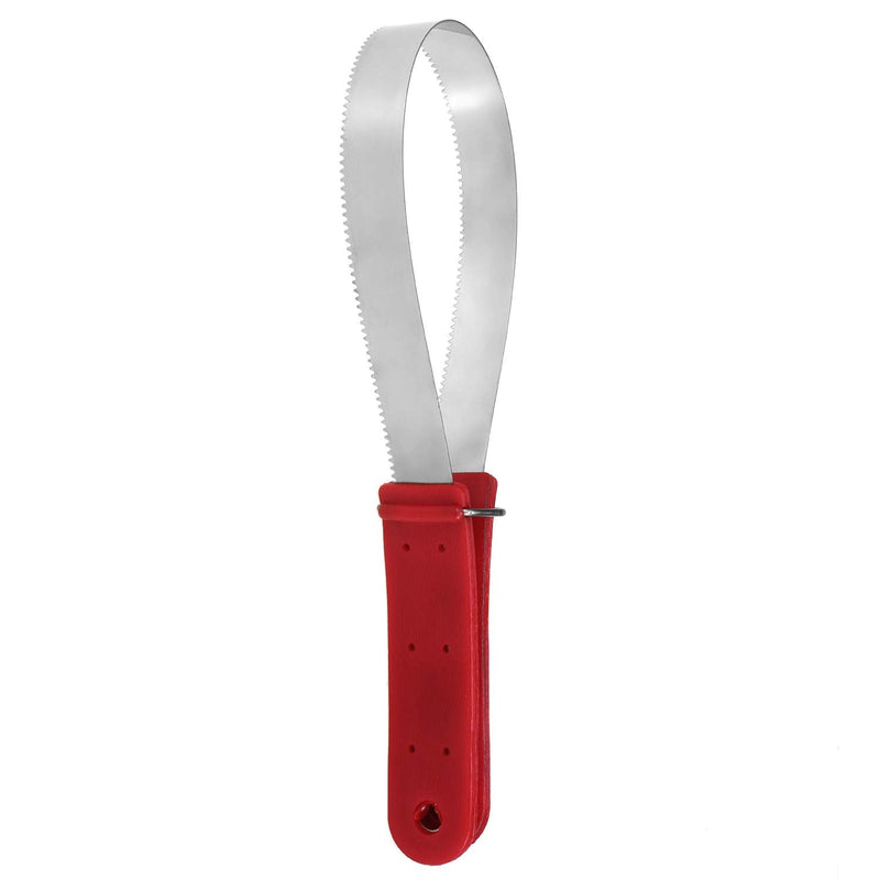 Lixada Equine Sweat Scraper Horse Shedding Grooming Tool Stainless Steel Horse Deshedding Cleaning Loop Tool Comfortable Grip - PawsPlanet Australia