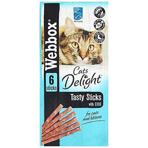 Webbox *NEW* 6 PACK MIXED CAT STICKS CAT KITTEN MEATY STICK TREAT COD DUCK BEEF CHICKEN TURKEY SALMON - PawsPlanet Australia