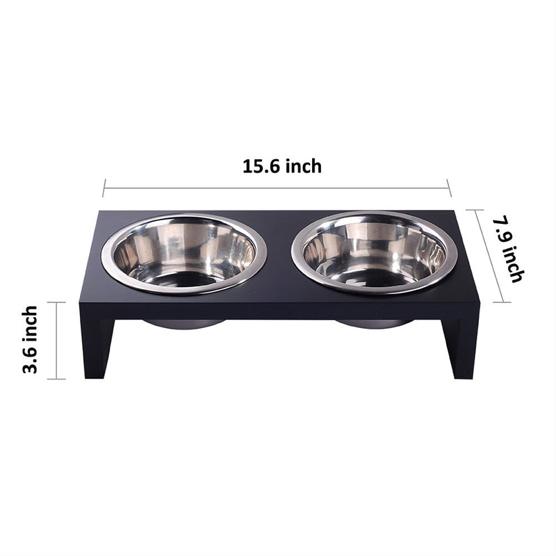 [Australia] - PAWISE Elevated Pet Feeder, Raised Dog Feeder Stainless Steel Bowl with Wooden Frame L-750ml 