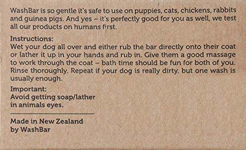 [Australia] - WashBar Natural Dog Soap Bar - Natural Dog Shampoo for Allergies and Itching, Zero Plastic Waste, Grooming Made Easy (Single) 