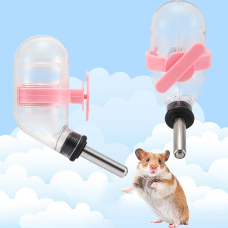 Hamster Dispenser Bottle, 2 Pcs No Drip Plastic Hanging Water Bottle Automatic Water Bottle Dispenser Cage Bowl for Rabbit Guinea Pig Rat Gerbil Chinchilla - PawsPlanet Australia