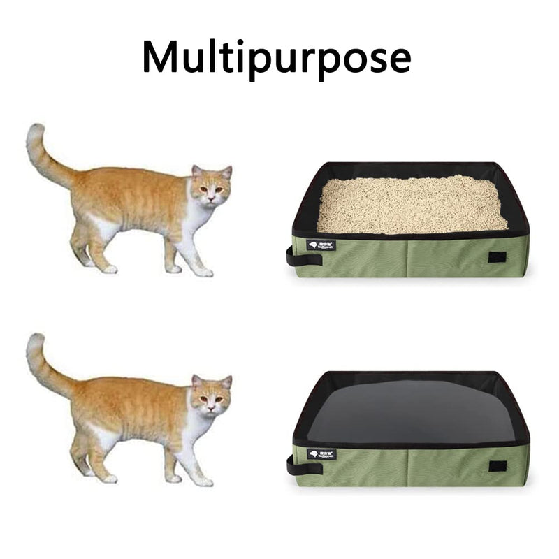 Lettiera Pieghevole, Grandi Lettiere per Gatti, Lettiere per Gatti Pieghevole, Cat Litter Box, Toilet Portatile per Gatti, per Viaggi All'aperto Con Animali Domestici (M) M Green - PawsPlanet Australia