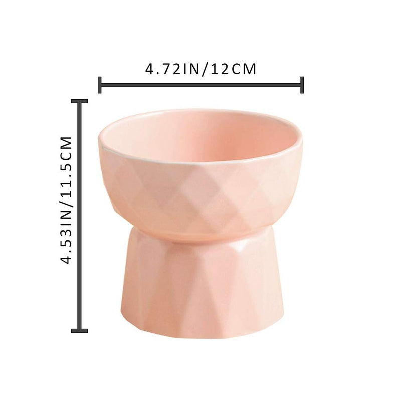 HCHLQLZ ceramic Raised Cat Bowls, Elevated Food or Water Bowls, Stress Free, Backflow Prevention, Dishwasher and Microwave Safe, Lead & Cadmium Free(Pink) Pink - PawsPlanet Australia