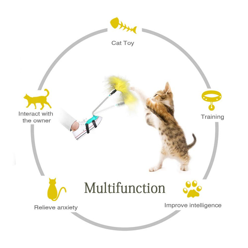 Melon Boy Feather Tease Cat Toys - Interactive Cats Toy Suitable for Indoor Cat Kitten Exercise Puzzle,Free Hands and Improve Efficiency - PawsPlanet Australia