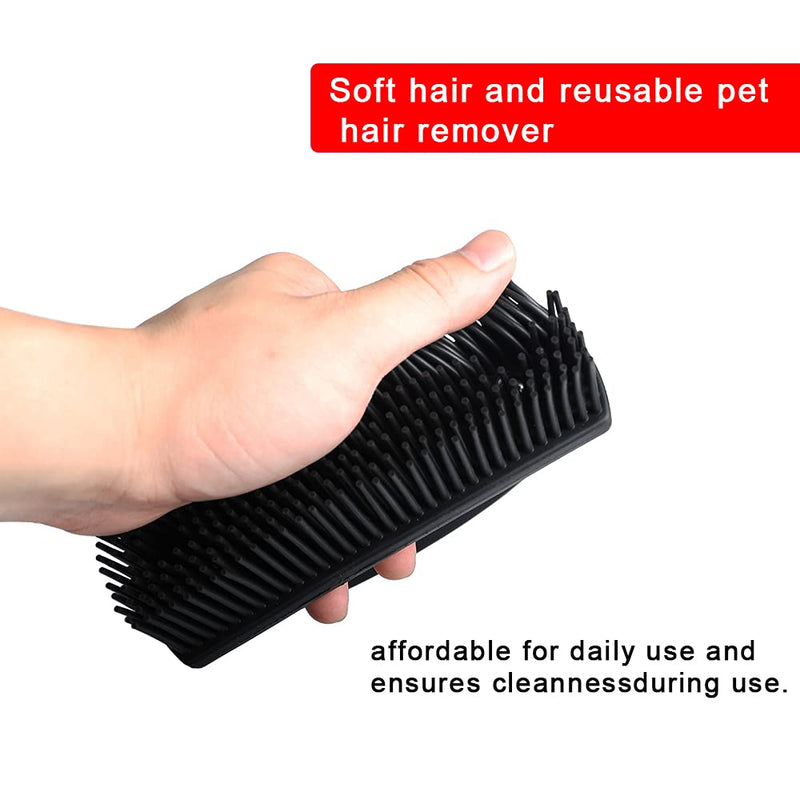 Rubber Pet Hair Removal Brush Lint & Hair Removal Cat Dog Hair Remover Brush Pet Hair Removal Tool Silicone Lint and Debris Remover for Cleaning, Grooming, Lint and Fur Removal, Home, (black) Black - PawsPlanet Australia