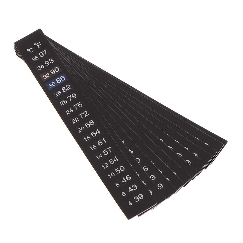 Thermometer Strip,Stick-on Thermometer,10 Pcs Dual Scale Digital Aquarium Fish Tank Thermometer Temperature Sticker Stick-On Change Color Temperature Sticker for Wine Beer Home Brew Aquarium Fish Tank - PawsPlanet Australia
