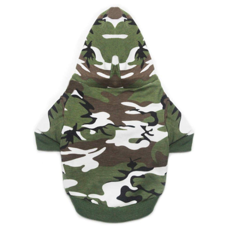 [Australia] - DERUILA 2 Pack Dog Hoodie Camo Clothes Cat T Shirt for Small boy Dog Girl XS 