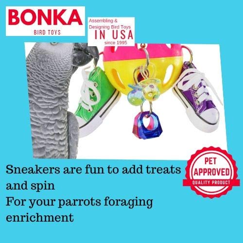 [Australia] - Bonka Bird Toys Jangle Spin Sneaker Bird Toy Parrot cage Toys Cages African Grey Conures Amazon 