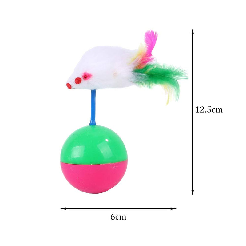 2 Pcs Cat Toy Ball Funny Interactive Plastic Mice Balance Swing Tumbler Ball for Cat Training Teasing Cat Toys - PawsPlanet Australia