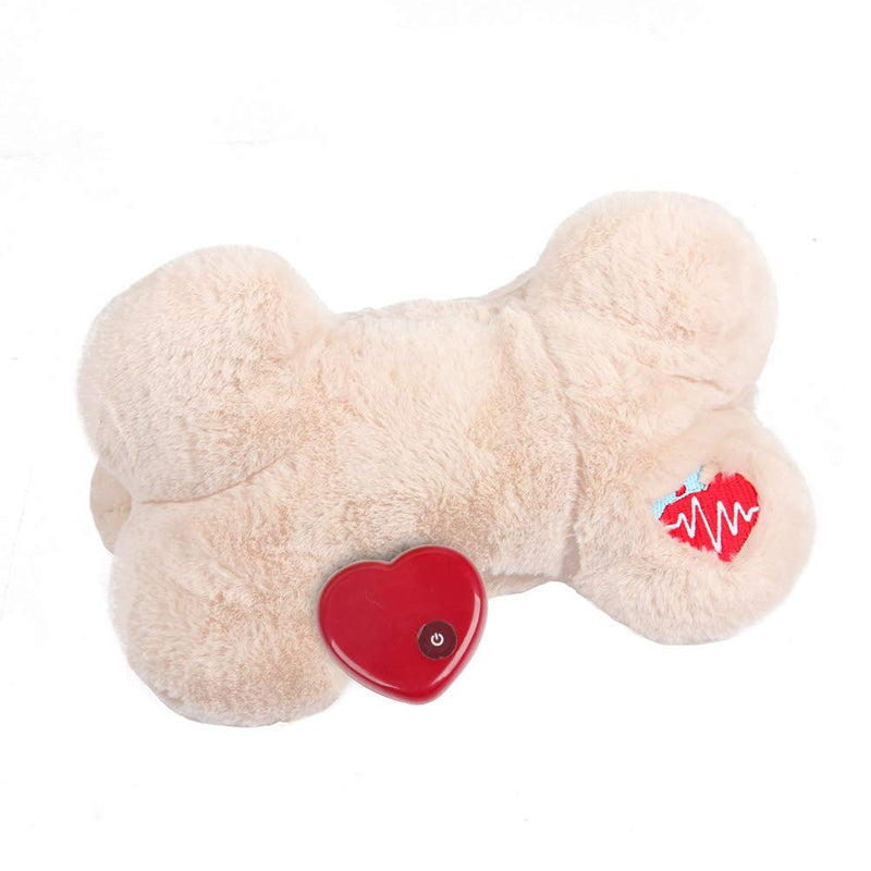 ALL FOR PAWS AFP Snuggle Heart Beat Pillow Pet Behavioral Aid Plush Toy, Heart Beat Behavioral Aid Toys for Puppies, Puppy Anxiety Relief Toy (Beige) Beige - PawsPlanet Australia