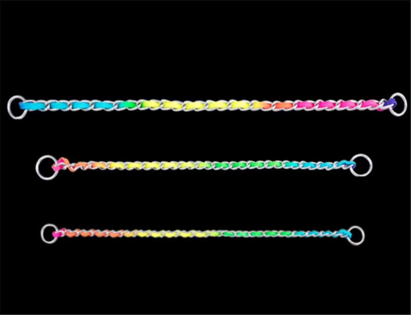 [Australia] - JWPC Rainbow Color Stainless Steel P Chock Metal Chain Training Dog Pet Collars Necklace Walking Training Pet Supplies Small Medium Large Dogs 4.0mm*60cm/(23.7") (collar) 