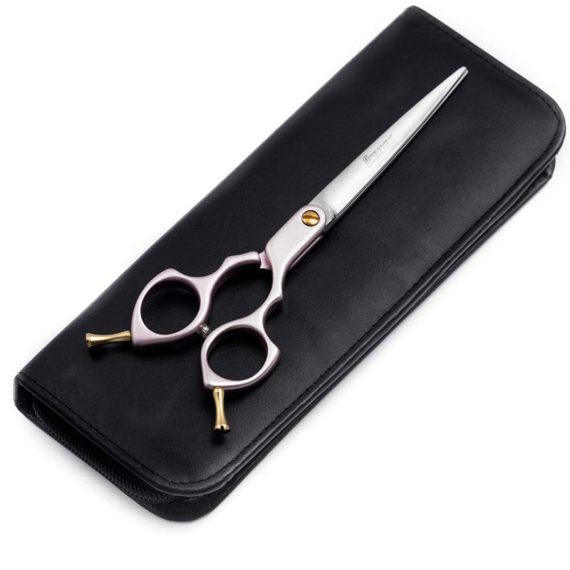 [Australia] - Moontay 6.5" Professional Curved Pet Grooming Scissor, Dog Cat Grooming Shear/Scissor with Ultra-Light Aeronautical Aluminum Handle, 440C Japanese Stainless Steel Grooming Scissor Pink 6.5" Straight Cutting Scissor 