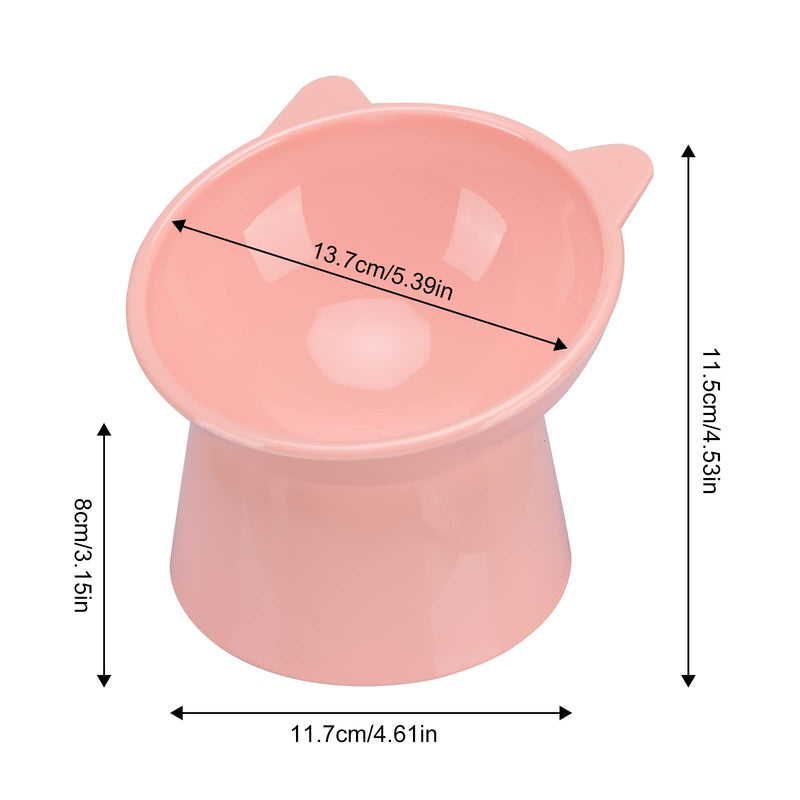 Raised Cat Bowl, Tilted Raised Food Water Bowls, Cute Cat Ear Shaped Cat Food Bowls, Neck Guard 45° Slanted Bowl for Dogs and Cats Pink - PawsPlanet Australia