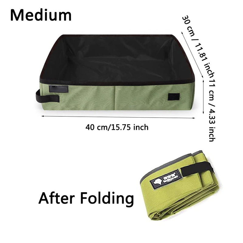 Lettiera Pieghevole, Grandi Lettiere per Gatti, Lettiere per Gatti Pieghevole, Cat Litter Box, Toilet Portatile per Gatti, per Viaggi All'aperto Con Animali Domestici (M) M Green - PawsPlanet Australia