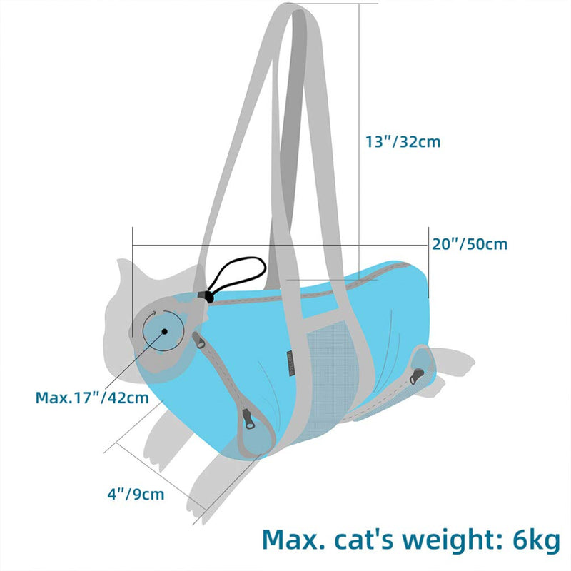 Balacoo Cat Restraint Bag- Cat Carrier and Grooming Bag for Vet Visits, Medication Administration, Dental Care, Bathing, Nail Trimming and Car Travel - PawsPlanet Australia