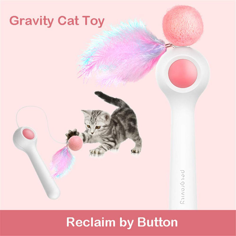 GMYQ Cat Feather Toys Gravity Automatically Retractable Funny Cat Stick, Cat Toy Wand, Tease Stick Toy, Cat Tease Interactive Toy, Kitty Fun Exerciser - PawsPlanet Australia