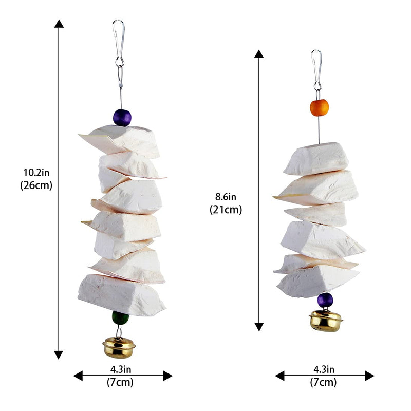 Parrot Cuttlefish Bone Fragile Molar Bell Swing Climb Chew Toys Grinding Birds Beak and Calcium Supplement For Bone Parakeet Cockatiel Lovebird (Set-A) - PawsPlanet Australia