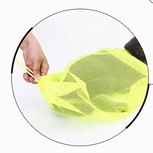 [Australia] - TECH-P Creative Life Adjustable Multifunctional Polyester Cat Washing Shower Mesh Bags Pet Nail Trimming Bags-Yellow 