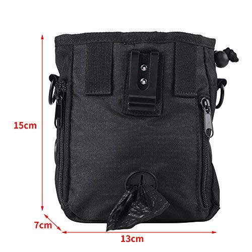 Fdit Pet Treat Bag Dog Treat Training Pouch Mesh Pouch Easily Carries Pet Toys Kibble Treats Built-In Poop Bag Dispenser 3 Ways To Wear with Adjustable Waist Belt Shoulder Strap(Black) Black - PawsPlanet Australia