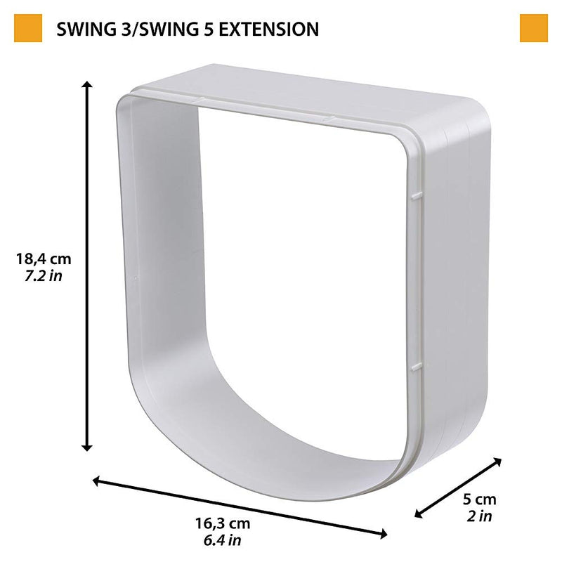 Ferplast Extension for door for cats and small dogs Swing door SWING 3 and 5 EXTENSION 16.3 x 5 x h 18.4 cm - Depth: 5 cm, White - PawsPlanet Australia