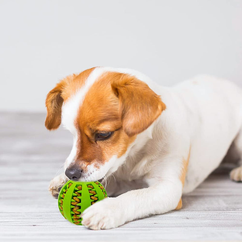 Dog Squeaky Toy Balls Interactive Toys Set - 5 Different Functions Balls - Tennis Ball Food Treat Dispensing Toys Chew Teething Ball IQ Puzzle Fetching Resistant Rubber for Small Medium Large Dogs - PawsPlanet Australia