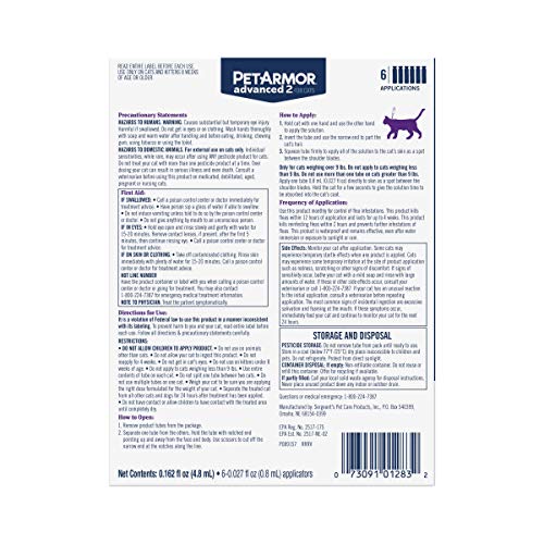 PetArmor Advanced 2 Flea Prevention for Large Cats, 6 Month Supply - PawsPlanet Australia