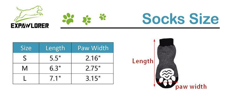 EXPAWLORER Anti-Slip Dog Socks for Indoor Wear, Paw Protection L Black - PawsPlanet Australia