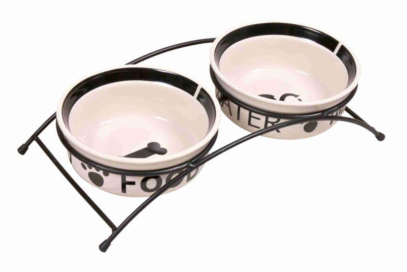 Trixie Eat on Feet Two Ceramic Dog Bowl Set, 0.6 Litre - PawsPlanet Australia