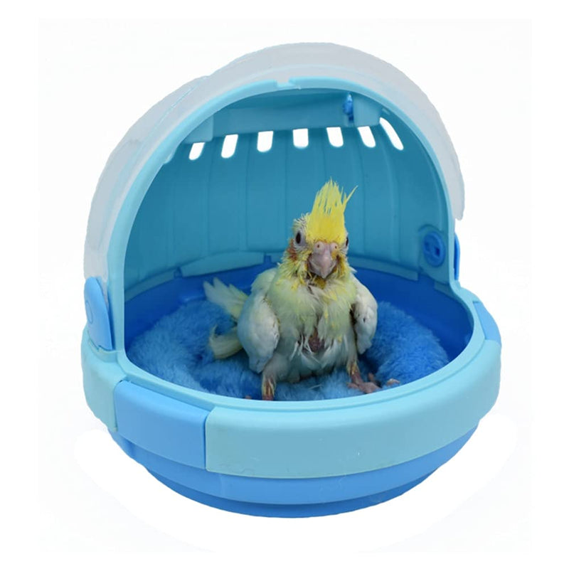 Bird Carrier with Handle - Parrot Carrier Lightweight Portable Pets Suitcase Transparent Breathable Warm Nest Bed for Parakeet Macaw Cockatiels Conure Lovebird Parrot Birds Accessories Blue - PawsPlanet Australia
