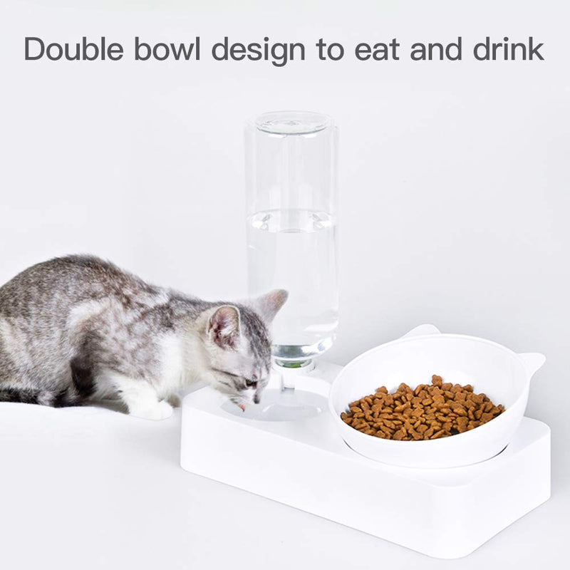 Marchul Gravity Water and Food Bowls Cat, Water Food Bowl Double 0-15°Adjustable Tilted Water and Food Bowl Set,Raised Cat Bowls,New Version, Bottle Cap Never Rust,Pet Safety Comes First S - PawsPlanet Australia