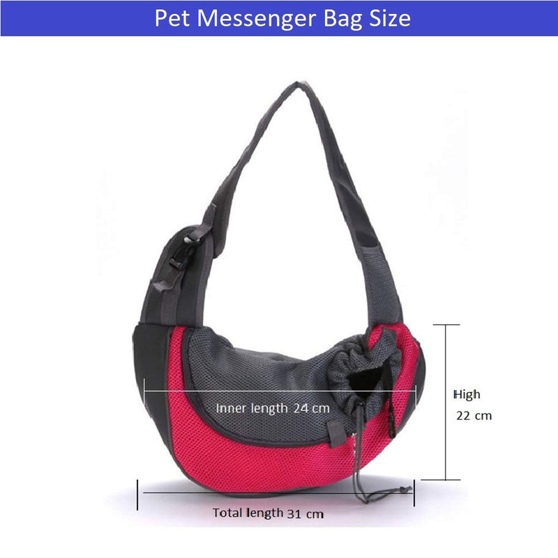 Homieco Pet Sling Carrier Bag, Pet Messenger Bag, Small Dog Cat Sling Bag for Travel, Pet Outdoor Backpack Dog Travel Bag for Walking, Hiking, Bike Camping Outdoor and Motorcycle S Red - PawsPlanet Australia