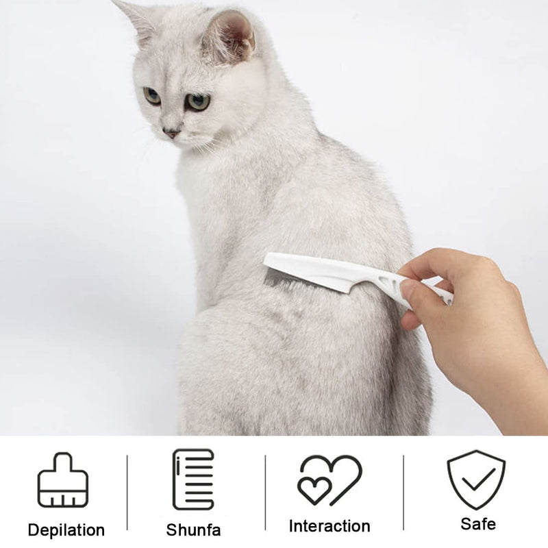 XPEX 2PCS Flea Comb Dog Cat Pet Dust Comb Professional Lice Comb Stainless Steel Pet Comb for Flea Removal, Double Sided Fine Tooth Comb - PawsPlanet Australia