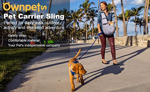 OWNPETS Pet Sling Carrier, Hands Free Reversible Pet Papoose Bag, Fit 8~15lb Cats&Dogs, Comfortable, Adjustable, Perfect for Daily Walk, Outdoor Activity and Weekend Adventure - PawsPlanet Australia