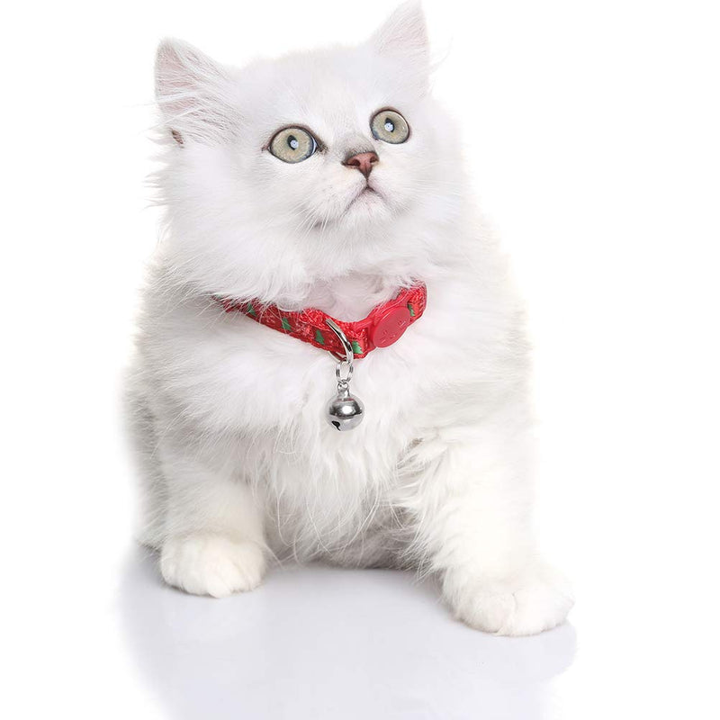 [Australia] - SCENEREAL Cat Collars Breakaway with Bell - Outdoor Safety Collar for Cats Kittens 2 Set/Pack Christmas cat collar 