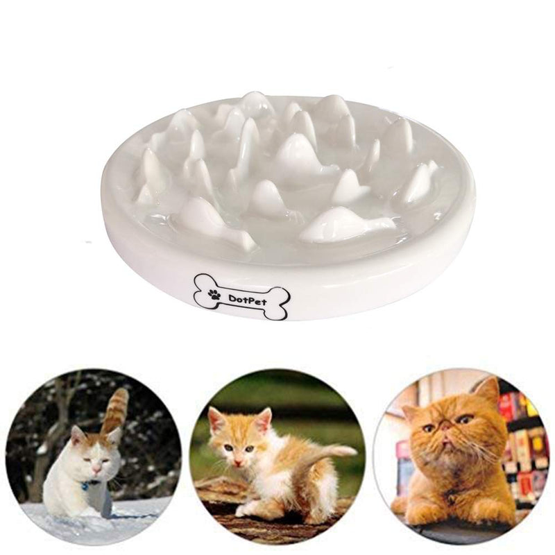 [Australia] - DotPet Slow Feeder Bowl, Ceramic Fun Interactive Feeder Bloat Stop Cat Bowl Preventing Feeder Anti Gulping Healthy Eating Diet Pet Bowls Against Bloat, Indigestion and Obesity 