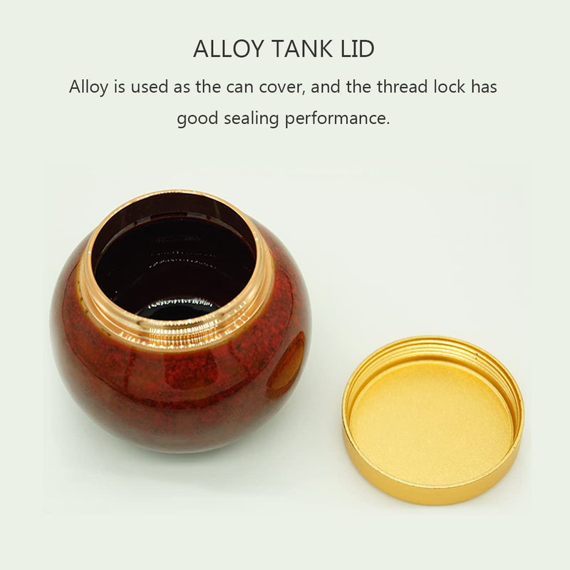 ZHIQIYI Small Urn Mini Urn, Human or Pet Keepsake Urns, Handmade Ceramics Ashes Box, Alloy Threaded Sealing Cover, Display Burial at Home or Office (Red) Red - PawsPlanet Australia