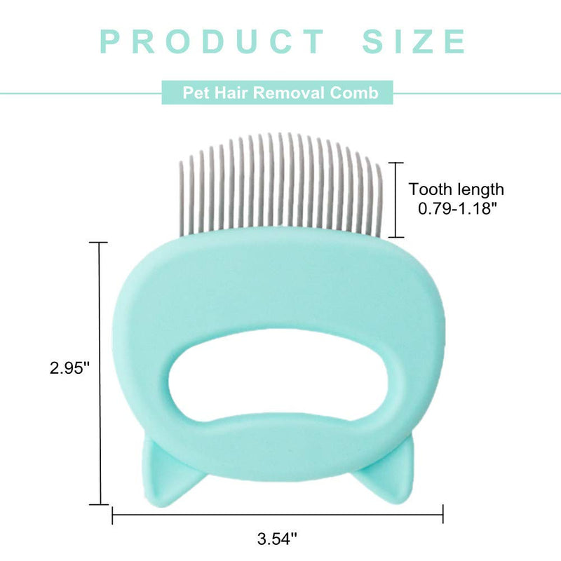 3 Pieces Pet Hair Removal Comb Cat Massage Comb, Pet Hair Removal Massaging Shell Comb Suitable for Cats and Dogs Shedding and Grooming Matted Tangled Fur and Loose Hair, Include Short & Long Hair 1pcs green & 1pcs pink & 1pcs blue - PawsPlanet Australia