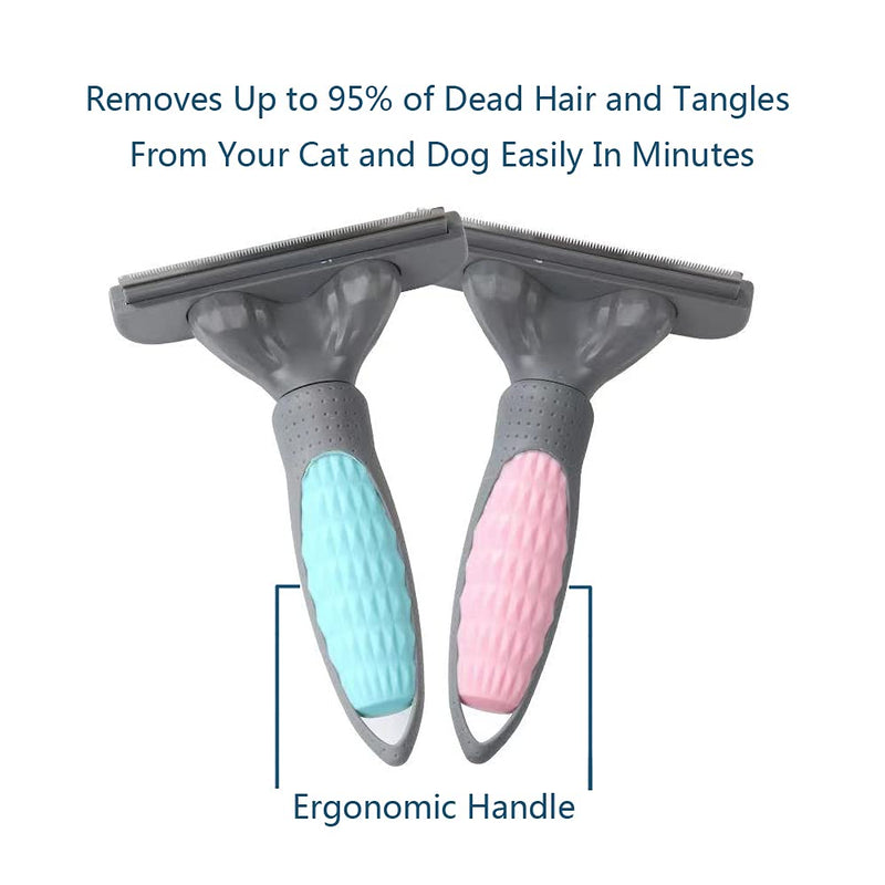 DongxiTech Undercoat Deshedding Tools for Dogs, Deshedding Brush for Dogs, Removes Loose Hair Up to 95% and Combats Dog Shedding. Pets Self Cleaning Brush 1blue - PawsPlanet Australia