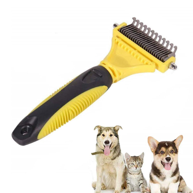 zfdg Pet Undercoat Rake, Dog Dematting Comb Tool, Pet Grooming Comb, Dog Combs for Grooming, Pet Grooming Comb Brush, for Removes Easy Knots Mats and Tangled Hair for Pet Dogs and Cats - PawsPlanet Australia