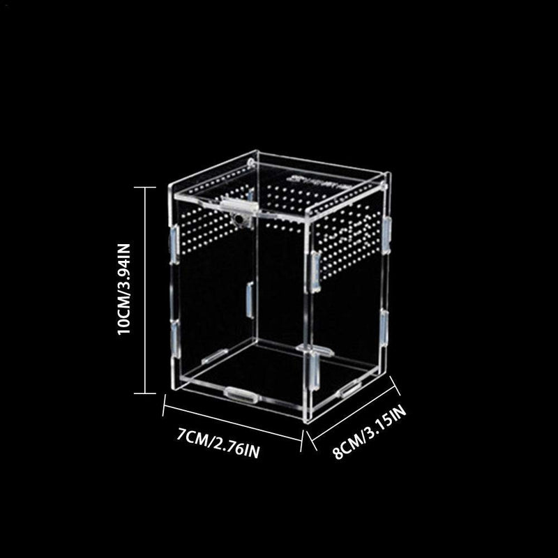 Luckycyc Reptile Breeding Box, Climbing Pet Breeding Box Transparent Reptile Breeding Box Acrylic Feeding Box 360 Degree High Transparent Magnetic Pet Climbing Terrarium 7*8*10CM - PawsPlanet Australia