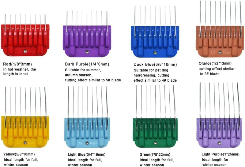 Stainless Steel Dog Accessories 8 Colors Compatible with Heiniger/MOSER Max45.50/Andis/Oster A5/Wahl KM10 Removable Blade (Suitable for 10/15/30 Blades) - PawsPlanet Australia