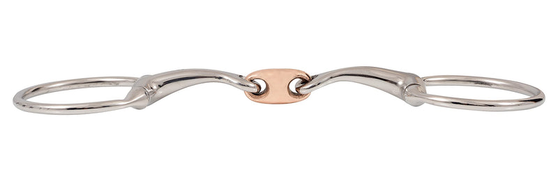 EggButt Snaffle Bit Curved MP Stainless Steel with Copper Lozenge (UKSALES25®) (4.5 INCHES / 11.43 CM) 4.5 INCHES / 11.43 CM - PawsPlanet Australia