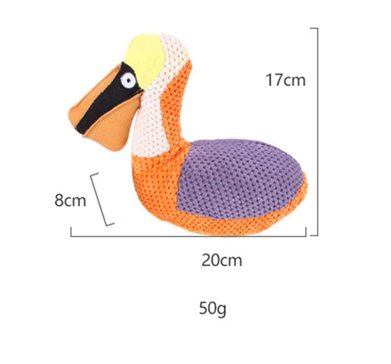 Dog Squeaky Dog Plush Toys Durable Chew Toys for Teeth Cleaning Interactive Training Toys for Puppy Small Medium Dogs (Pelican bird) Pelican bird - PawsPlanet Australia