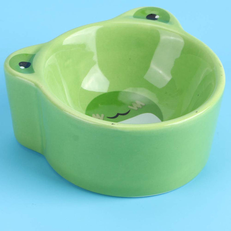 Cartoon Animal Shape Food Bowls Water Feeding Ceramic Bowl Anti-turning food bowl for Hamster Guinea pig Small Animals Pet Feeding Supplies (frog) frog - PawsPlanet Australia