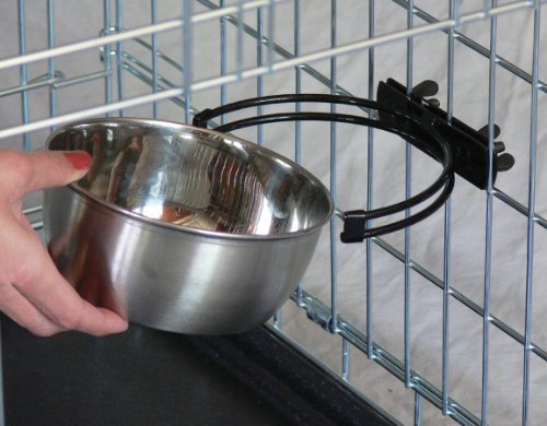 [Australia] - MidWwest Homes for Pets Snap'y Fit Stainless Steel Food Bowl/Pet Bowl, 1 qt. for Dogs & Cats (2 Pack) 