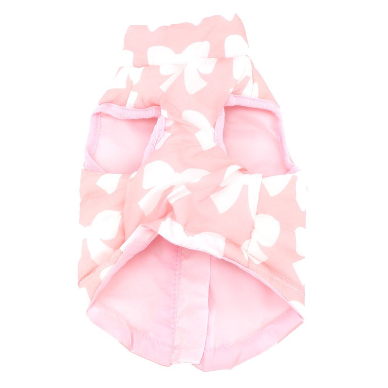 [Australia] - SMALLLEE_LUCKY_STORE Padded Dog Vest Jacket Coat with d-Ring L Pink Bow 