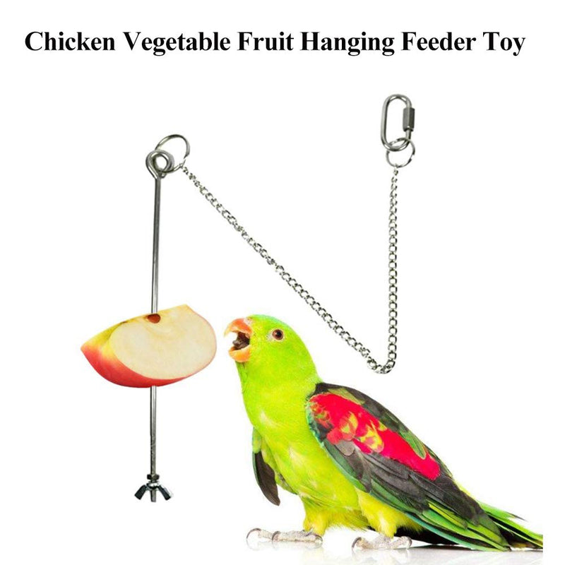 ASOCEA 2 Pack Bird Food Holder Pet Parrot Treat Skewer Chicken Vegetable Fruit Hanging Feeder Toy Foraging Hanging Food Feed Tool for Hens Birds Small Animals - PawsPlanet Australia