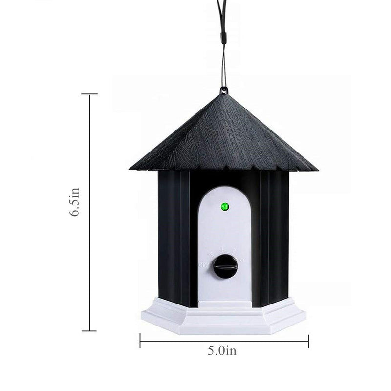 [Australia] - Zoohao Anti Barking Device, Waterproof Outdoor Ultrasonic Stopping Barking, Sonic Bark Deterrents, Dog Bark Controller in Birdhouse Shape (Black) Black 