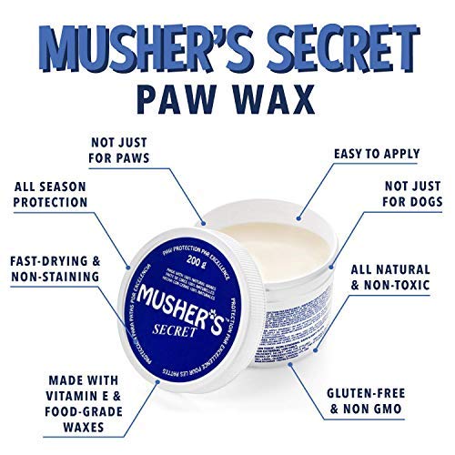 [Australia] - Musher's Secret Dog Paw Wax (2.1 Oz): All Season Pet Paw Protection Against Heat, Sand, Snow. with Beeswax, Great for Dogs, Cats, Horses, and Chickens 