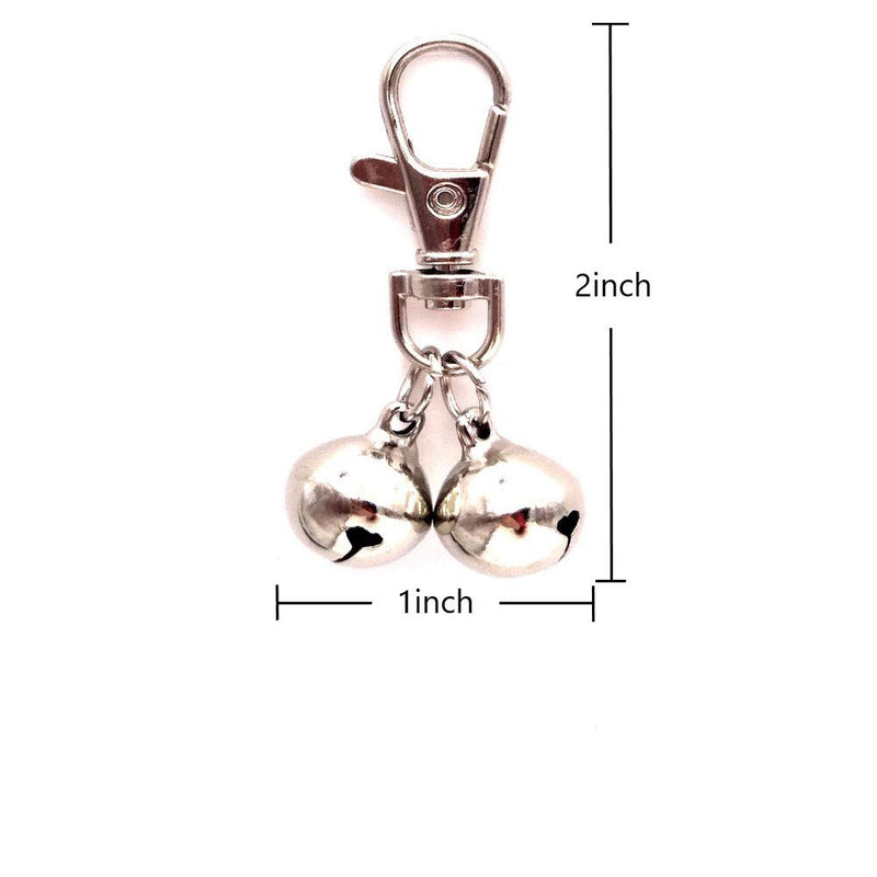 [Australia] - Sport Art DIY pet Bells 304 Stainless Steel Dog Bells 2pcs Bell Training Charm Pendants Jewelry for Pet Dog Cat Necklace Collar（4sets） silvery and Golden 